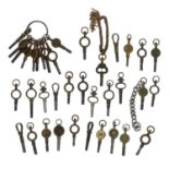 Quantity of assorted pocket watch keys (37)