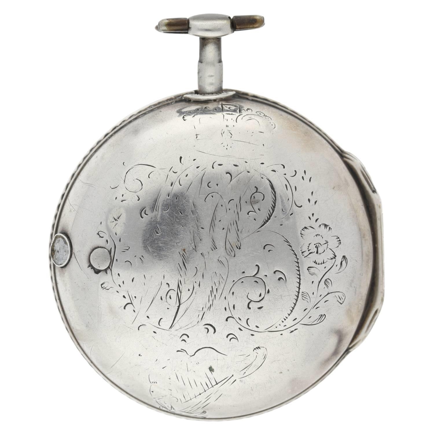 William Howard, London - George III English silver pair cased verge pocket watch, London 1778, - Image 8 of 10