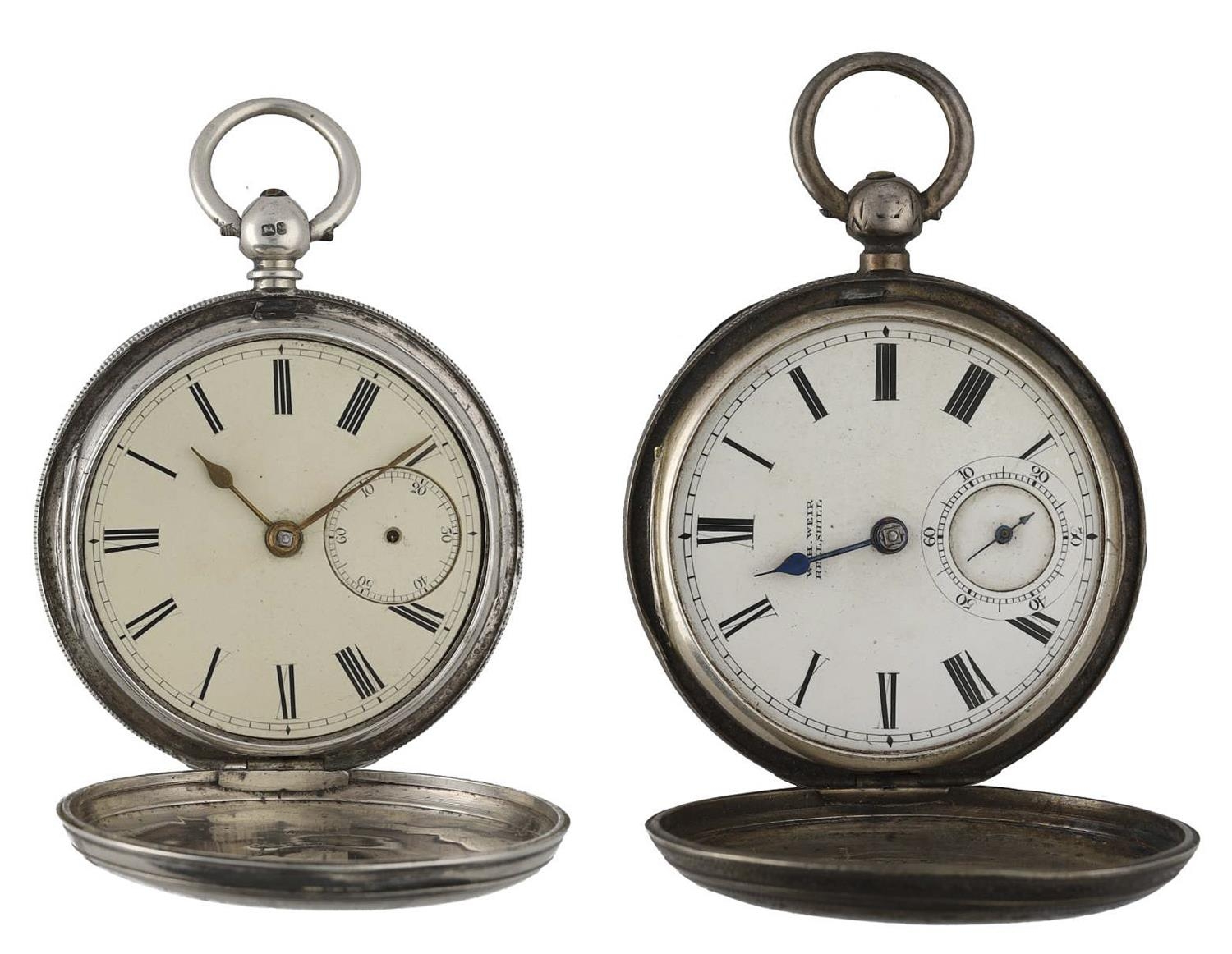 Victorian silver fusee lever engraved hunter pocket watch for repair, London 1891, maker W. H. Weir,