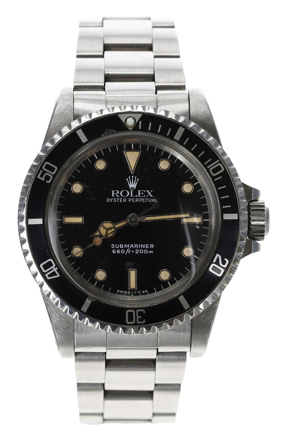 Rolex Oyster Perpetual Submariner stainless steel gentleman's wristwatch, reference no. 5513, serial