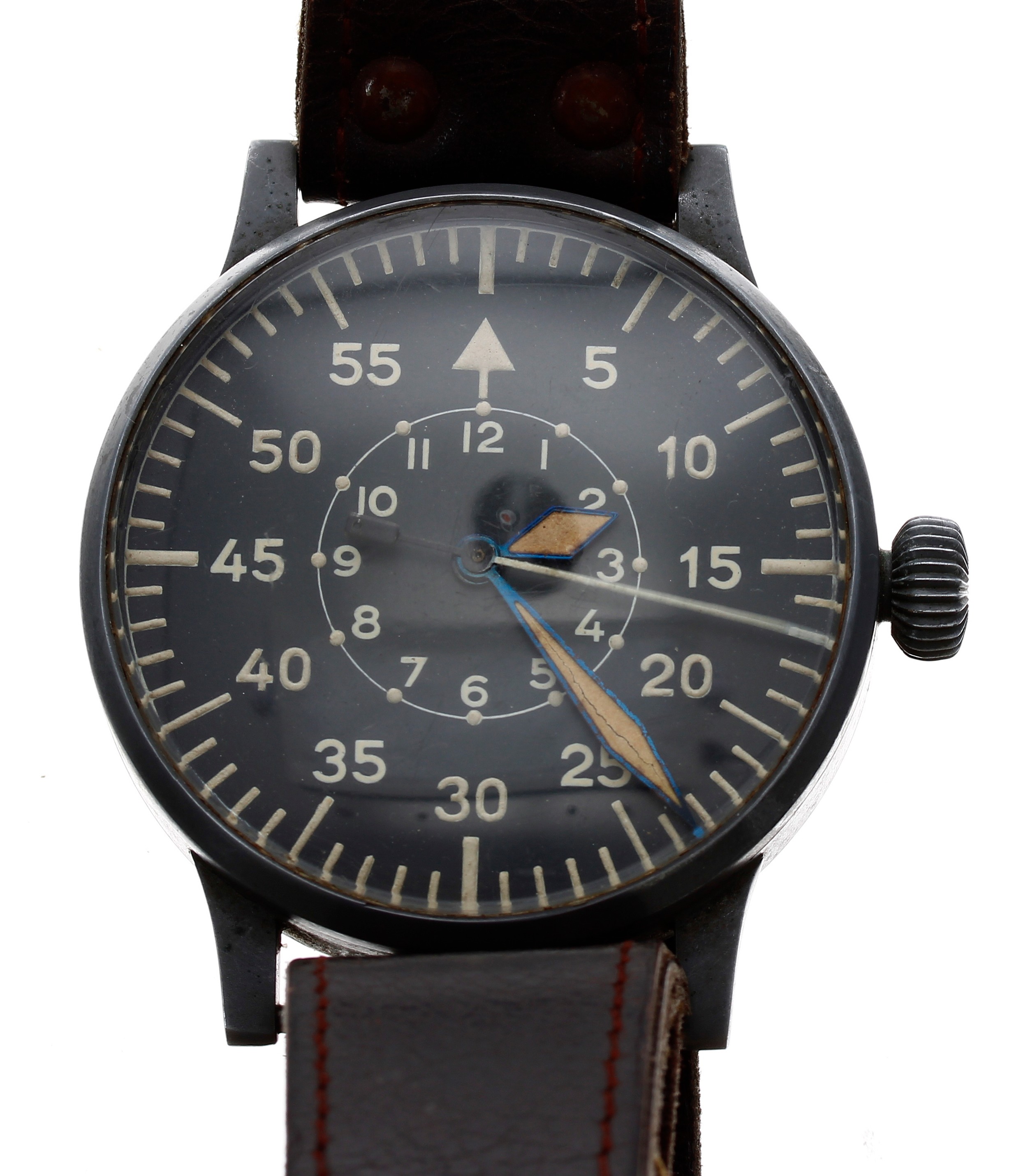 Laco German WWII Military Luftwaffe 'B.Uhr' pilots/navigators watch, reference no. 127-560B, case