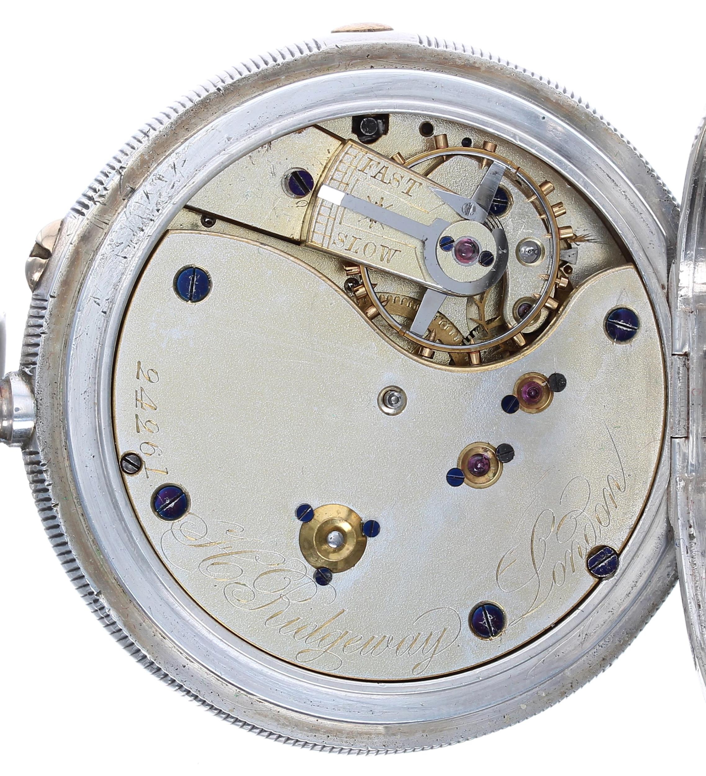 H. Ridgeway, London - Victorian silver centre seconds chronograph lever hunter pocket watch, - Image 3 of 5