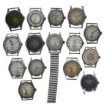 Quantity of gentleman's wristwatches principally for repair to include The Hatton, Semos, Rodania,