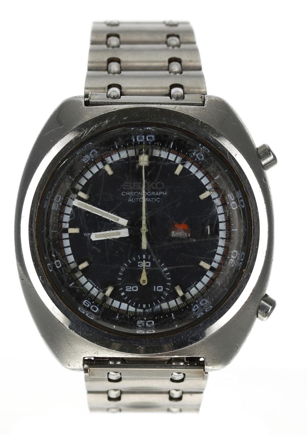 Seiko Chronograph automatic stainless steel gentleman's wristwatch, reference no. 6139-7002,