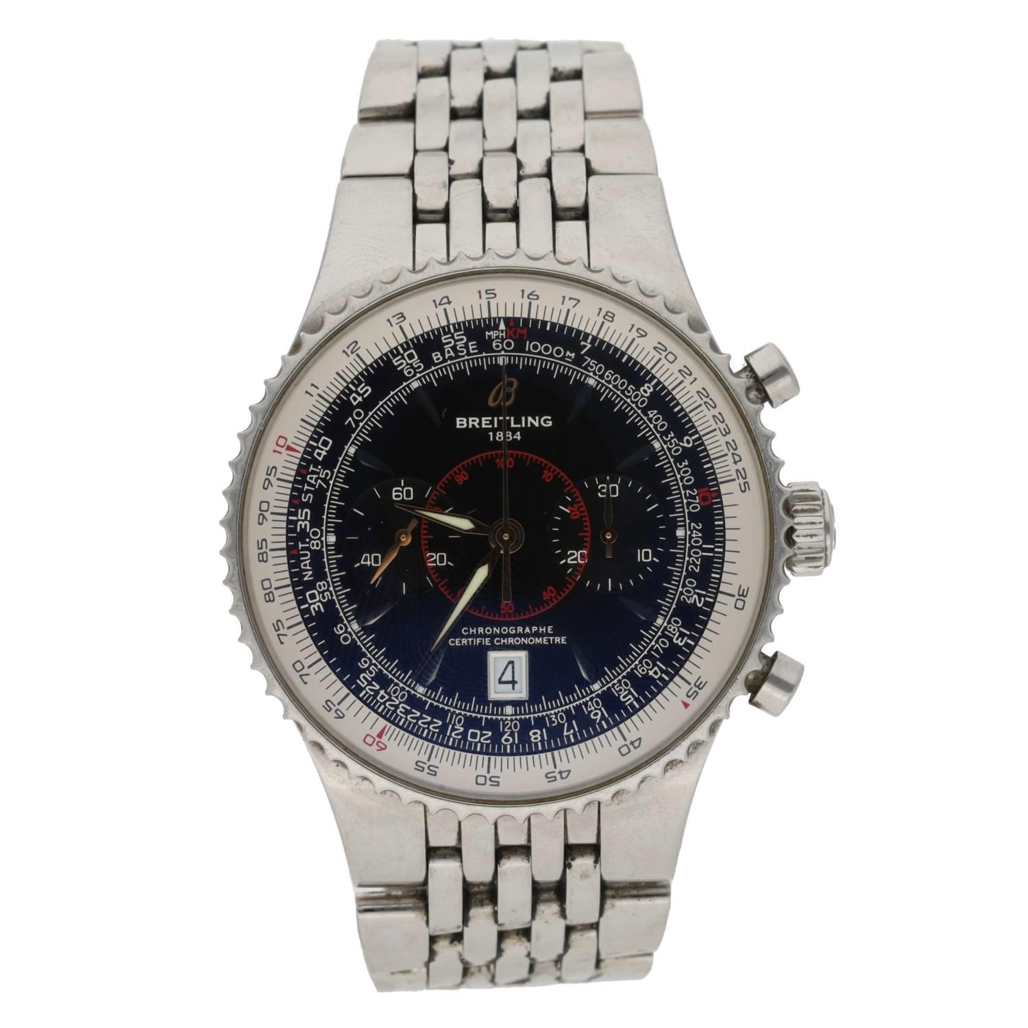 Breitling Montebrillant Legende Chronographe automatic stainless steel gentleman's wristwatch,
