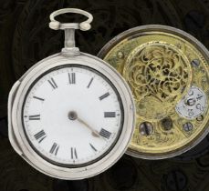 Henry Smith, London - English 18th century silver pair cased verge pocket watch, London 1764, signed