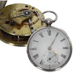 Burt, London - William IV silver rack lever pocket watch, London 1833, the movement signed Burt,