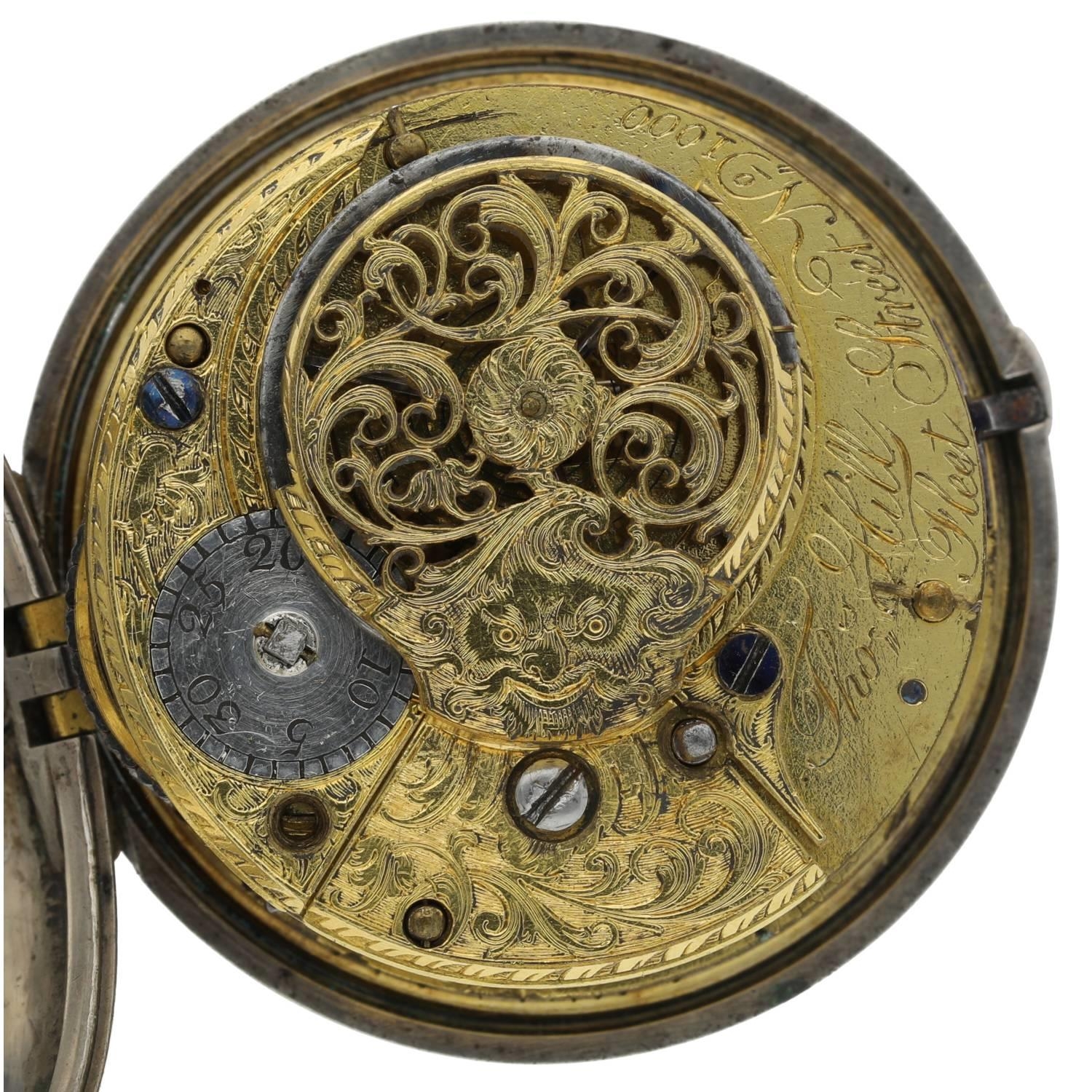 Thomas Hill, Fleet Street - George III silver pair cased verge pocket watch, London 1776, signed - Image 4 of 10