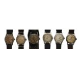Six gentleman's wristwatches to include Buren Grand-Prix, Arta, Ocle, Astin automatic, Bravingtons