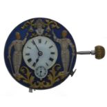 Jacquemart automaton repeating pocket watch movement, stem-wind lever-set gilt frosted movement with