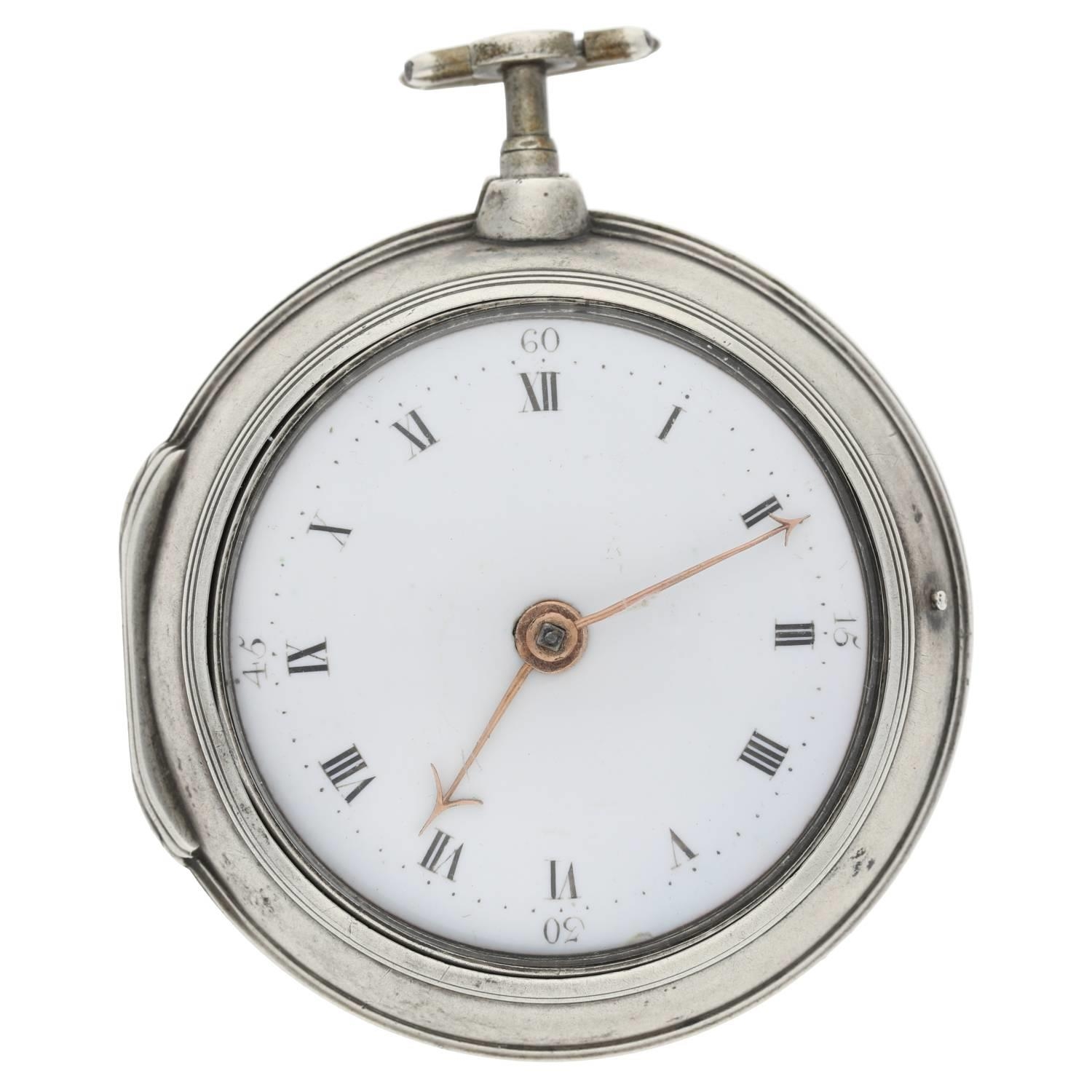 G. Cummings, Dublin - late 18th century Irish silver pair cased verge pocket watch, Birmingham 1795, - Image 2 of 10