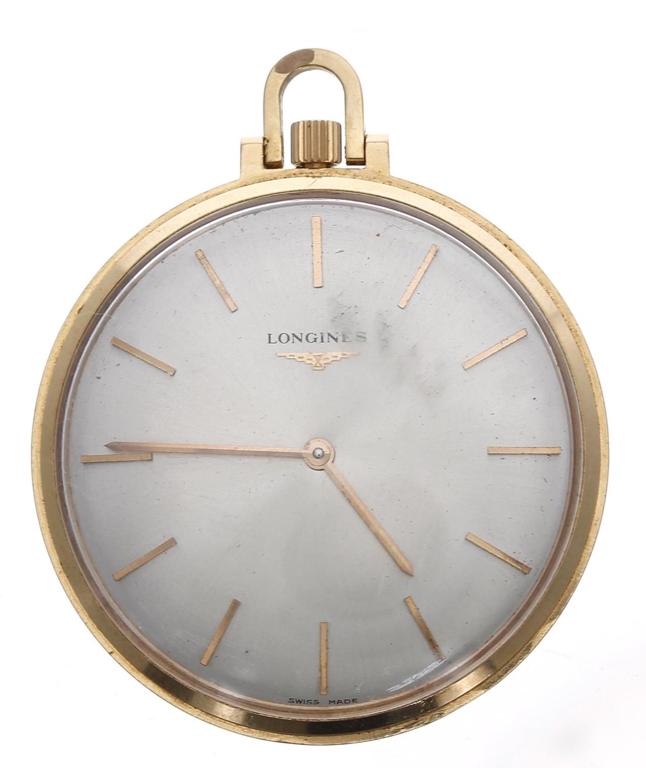 Longines - 18ct dress pocket watch, serial no. 13802652, circa 1966, signed cal. 428 17 jewel