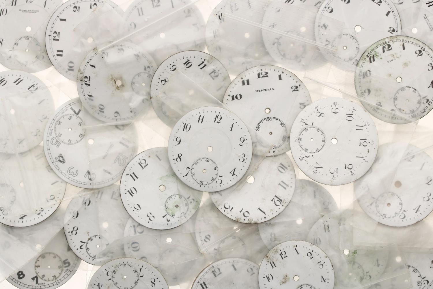 Fifty enamel pocket watch dials (50)