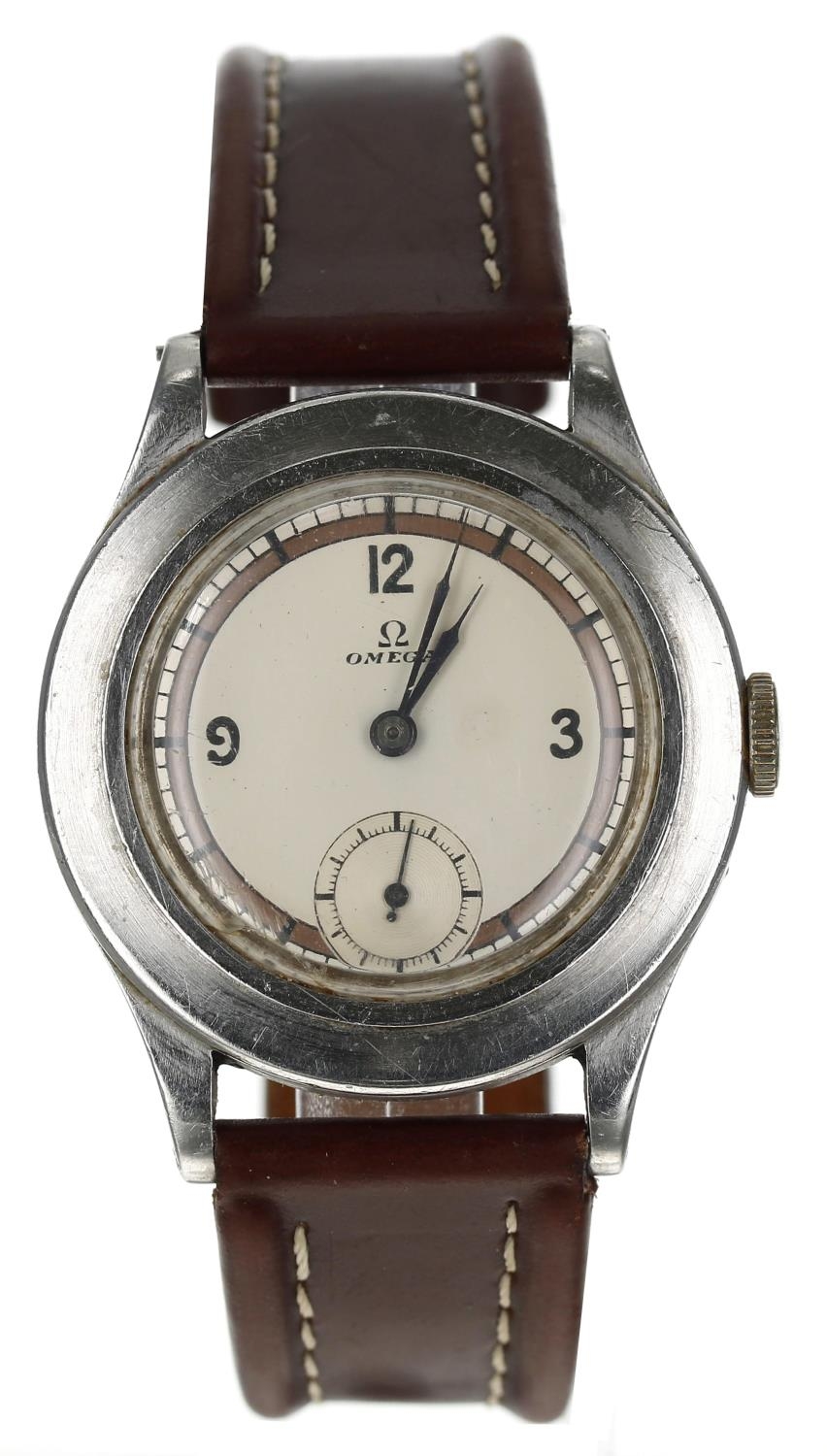 Omega stainless steel gentleman's wristwatch, case no. 10110871, serial no. 9264xxx, circa 1939,