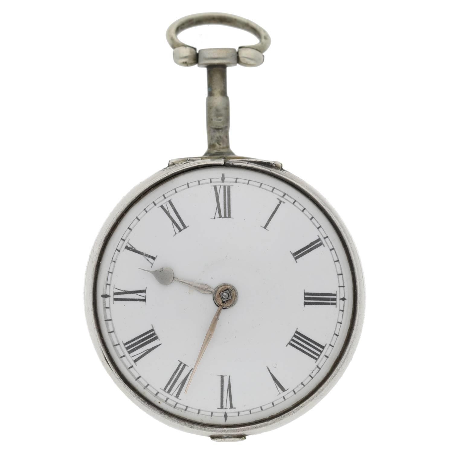 Chas. Robotham, Leicester - English 18th century silver pair cased verge pocket watch, London - Image 3 of 10
