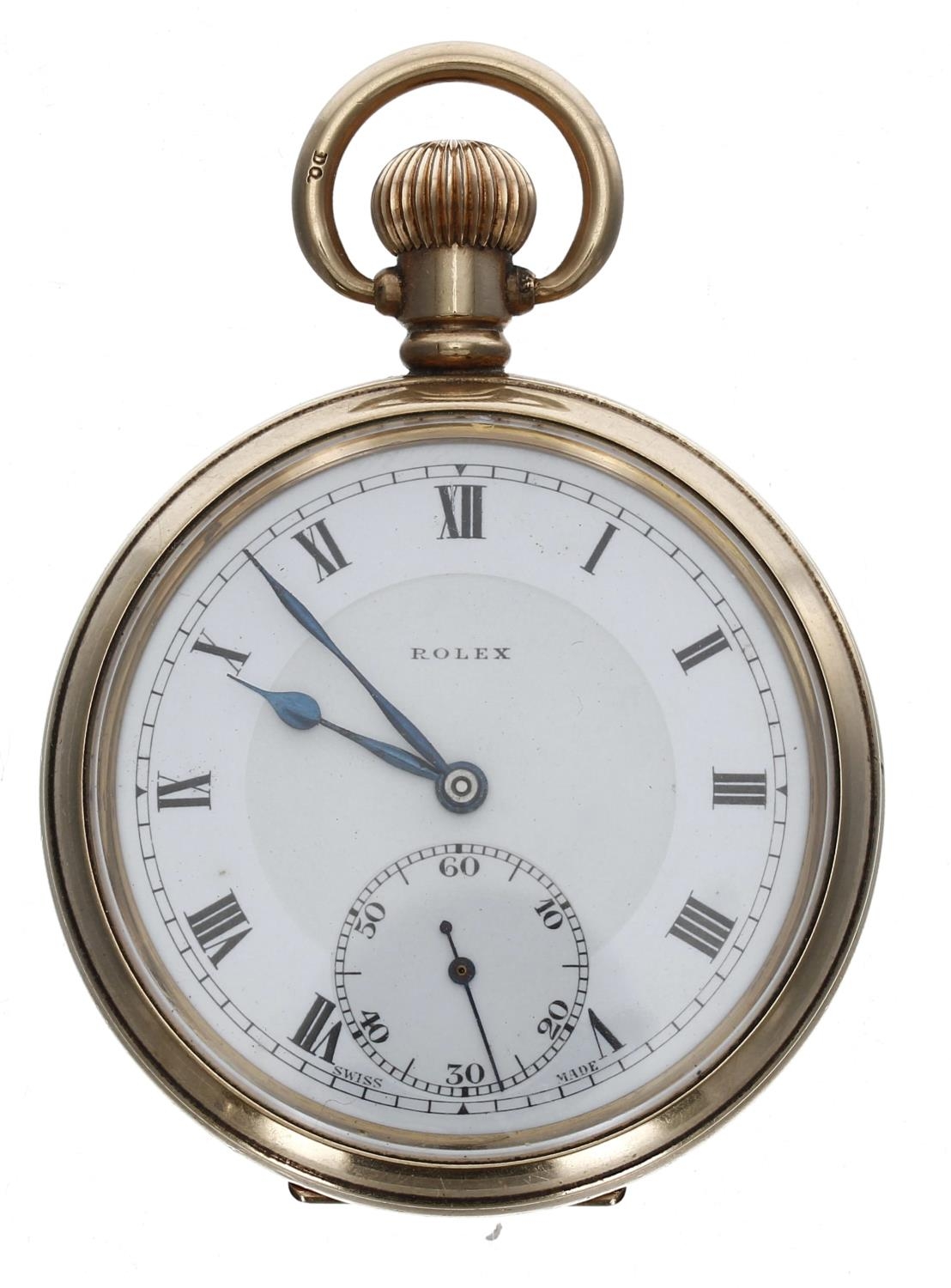 Rolex - Swiss gold plated lever pocket watch, signed 17 jewel three adj. movement, signed dial - Image 2 of 4