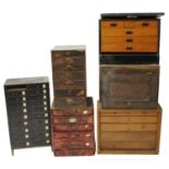 Six assorted storage chests