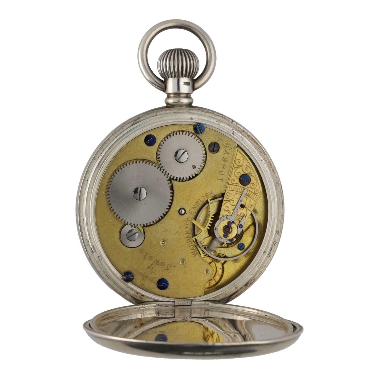 Early 20th century silver lever pocket watch, Birmingham 1909, 7 jewel three quarter plate ' - Bild 2 aus 3