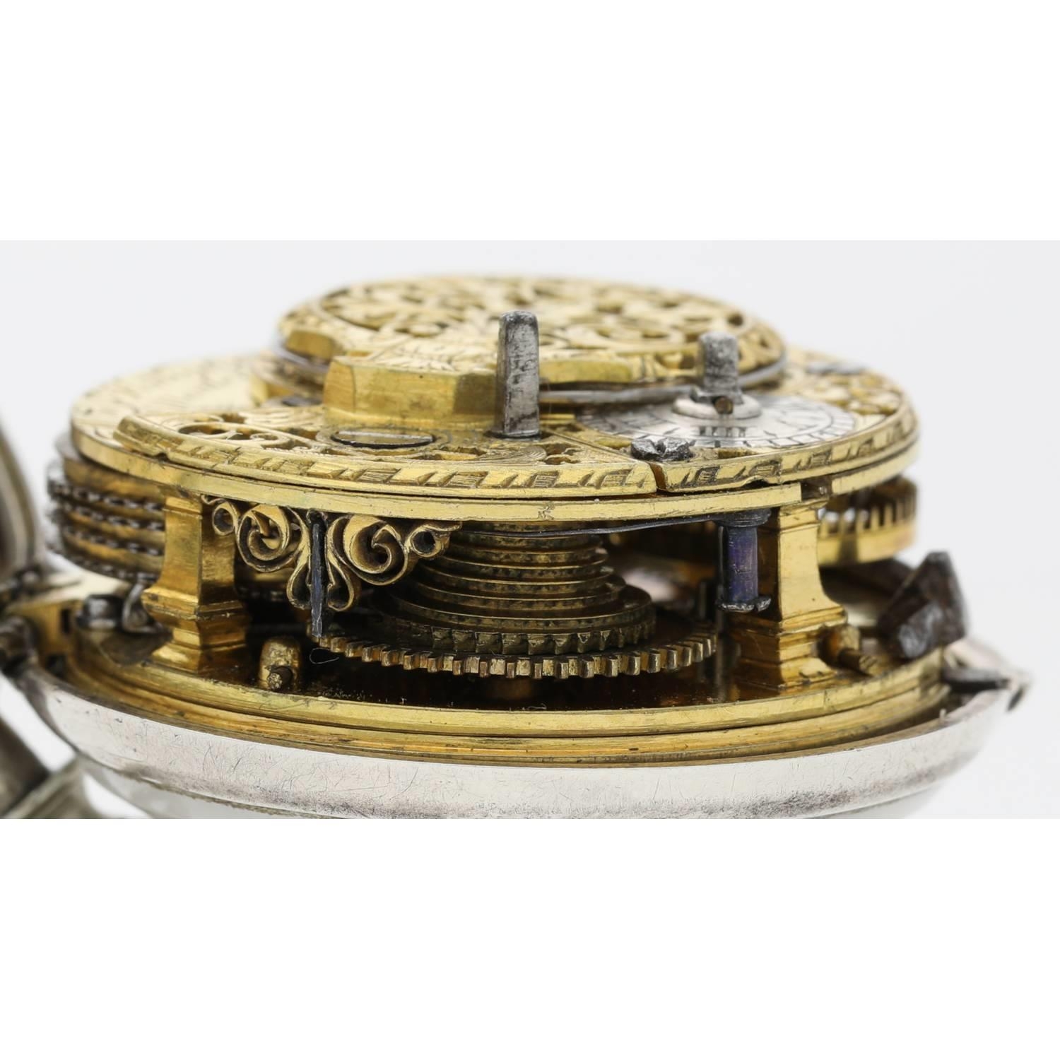 William Knight, West Marden - mid-18th century English silver pair cased verge pocket watch, - Image 5 of 10