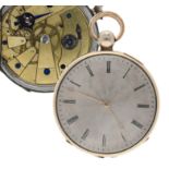 Berthoud, Paris - French white metal cylinder dress pocket watch, unsigned gilt frosted movement