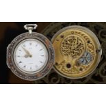 Ralph Gout, London - early 19th century silver and tortoiseshell triple cased verge pocket watch