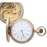 Elgin National Watch Co. centre seconds gold plated lever set hunter pocket watch, circa 1881,