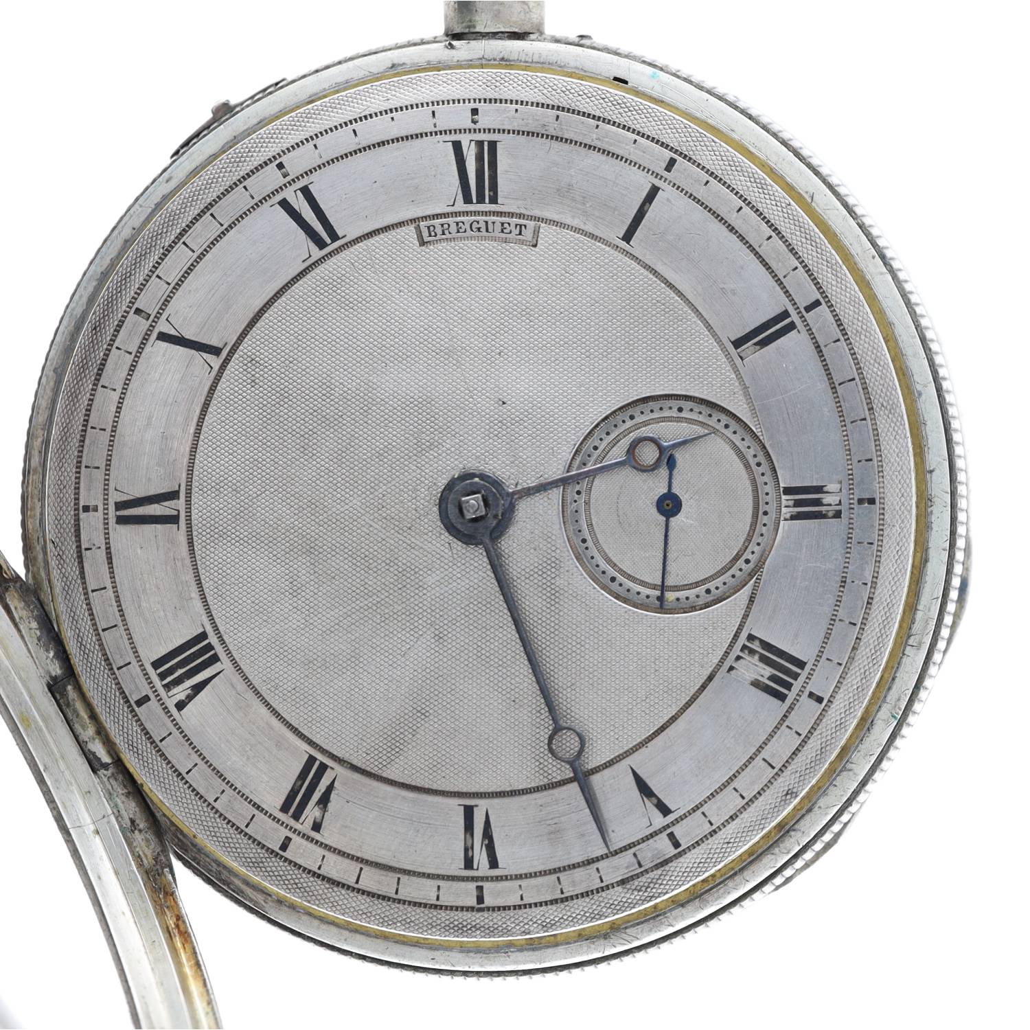 Breguet - French 19th century white metal quarter repeating pocket watch, plunge repeat gilt ruby - Image 6 of 13