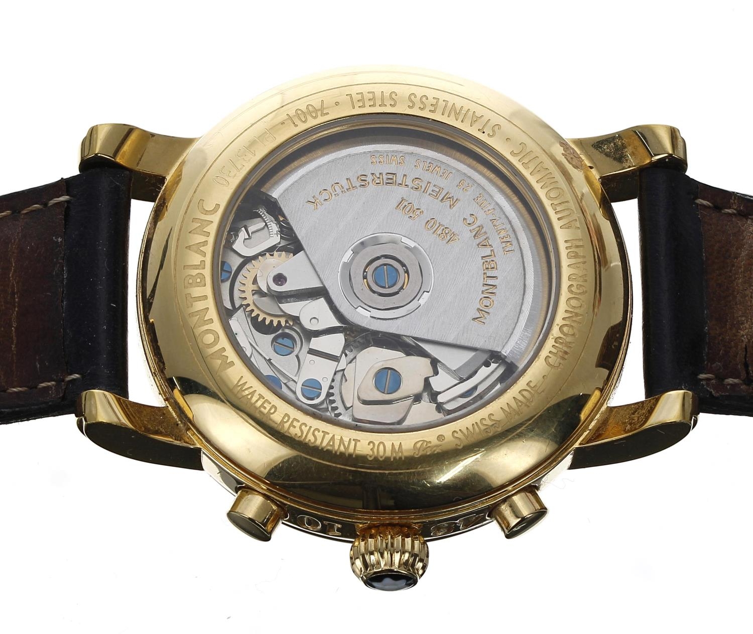 MontBlanc Meisterstuck Chronograph automatic gold plated gentleman's wristwatch, reference no. 7001, - Bild 2 aus 2