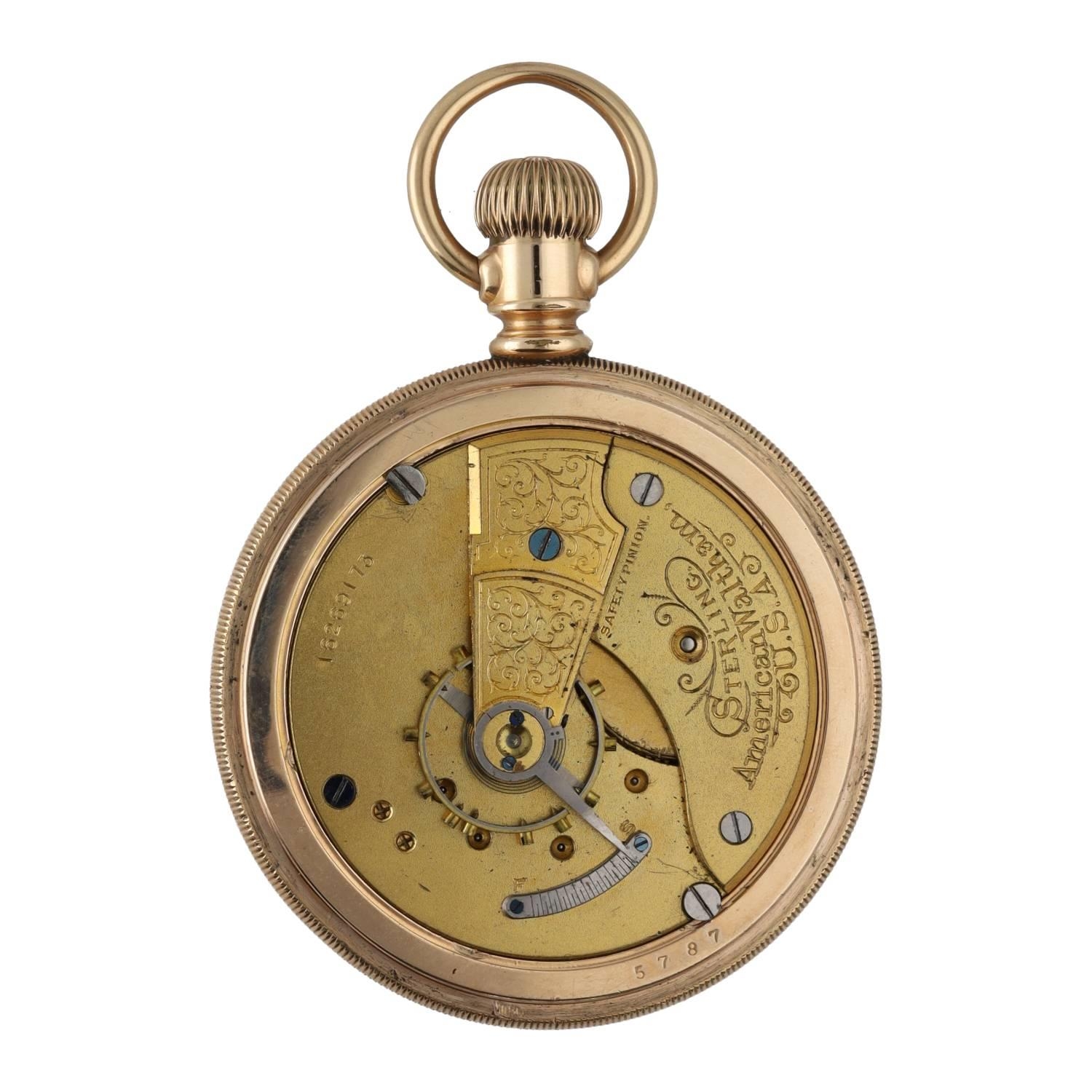 American Waltham 'Sterling' gold plated lever pocket watch, circa 1907, serial no. 16269173, - Image 3 of 4