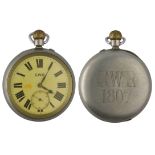 Great Western Railway (G.W.R) - Rotherhams nickel cased lever pocket watch, the movement signed