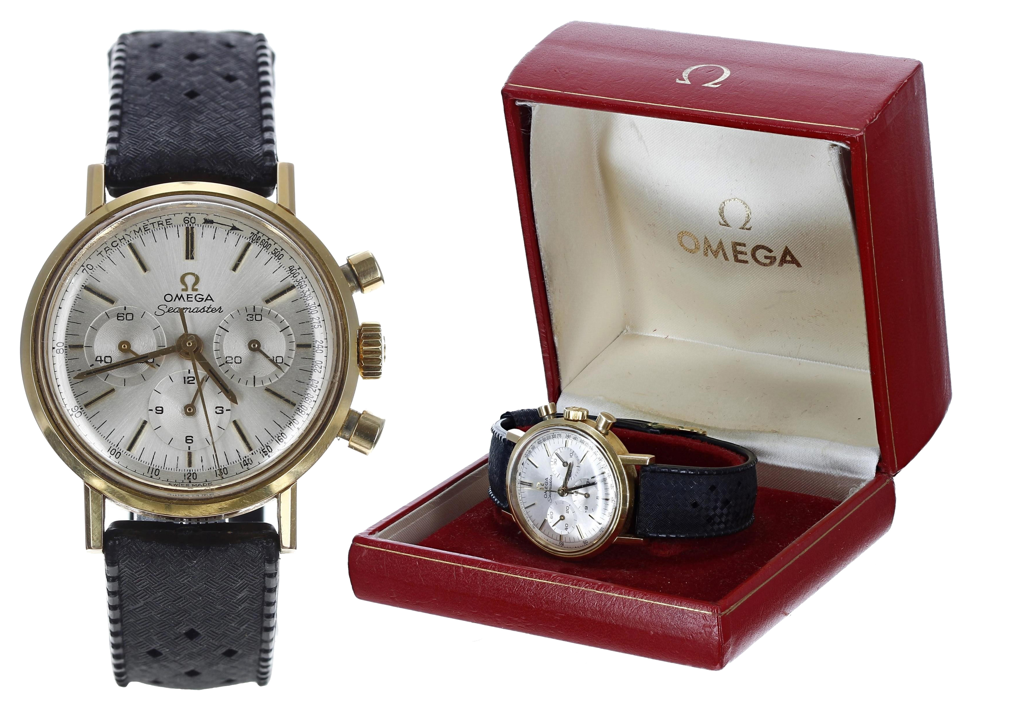 Omega Seamaster Chronograph gold plated and stainless steel gentleman's wristwatch, reference no.