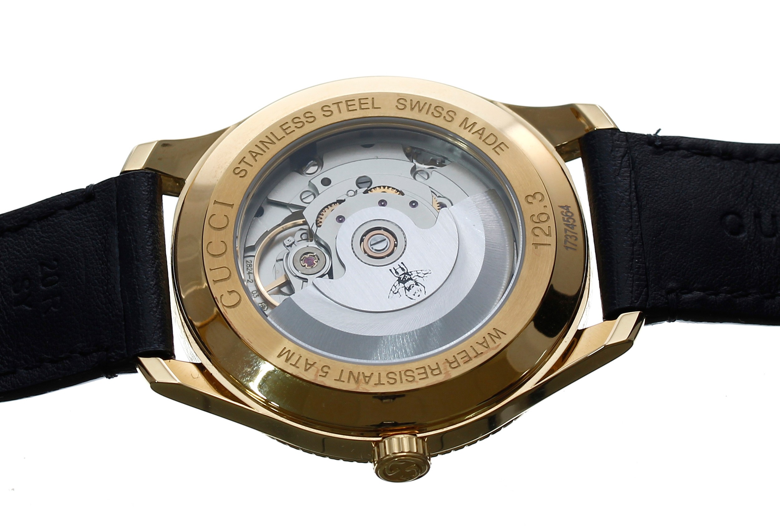 Gucci G-Timeless automatic gold plated gentleman's wristwatch, reference no. 126.3, circa 2018, - Image 2 of 3