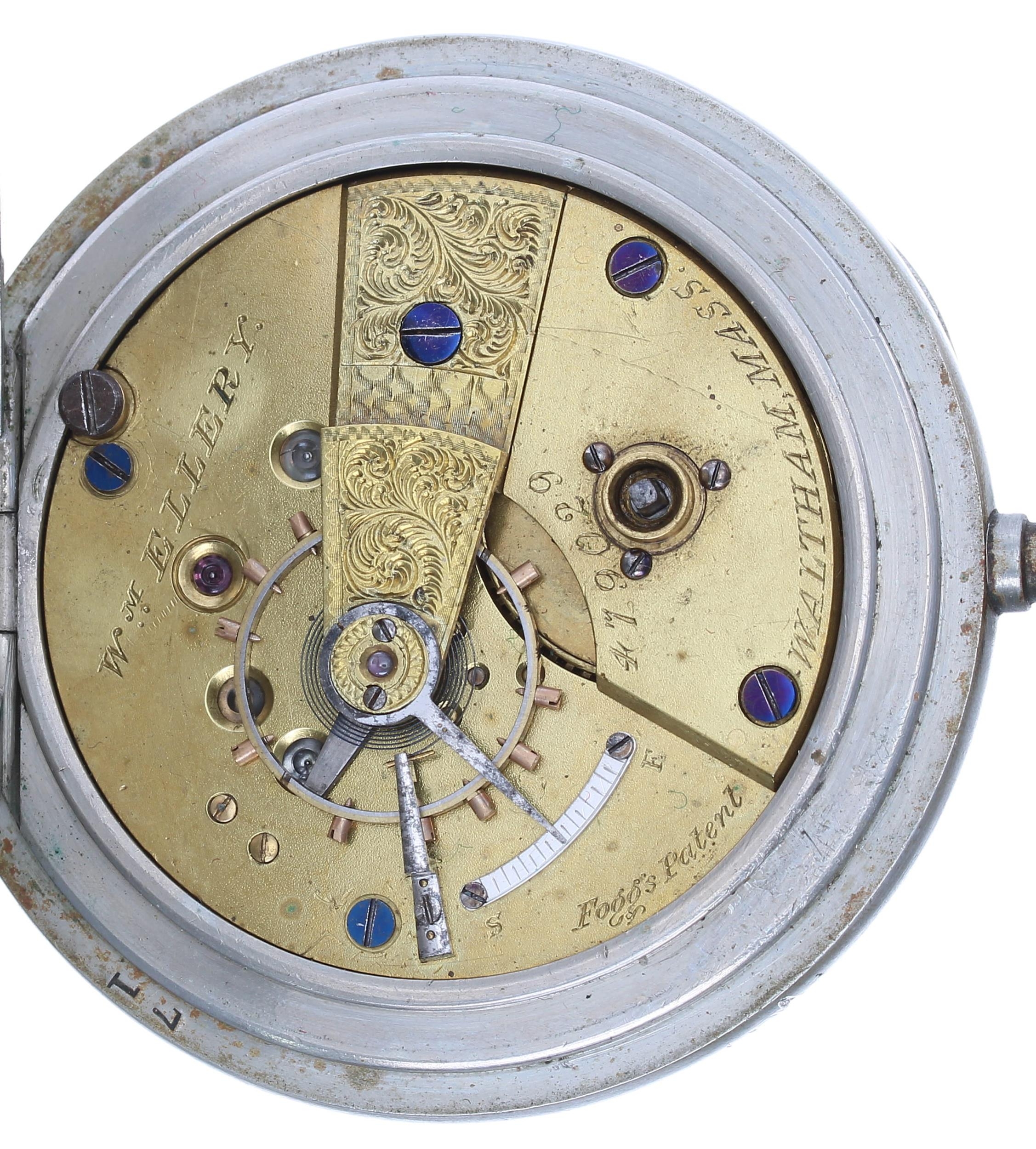 Railway Interest - American Waltham 'W'm Ellery' Midland Railway nickel cased lever pocket watch, - Image 3 of 4