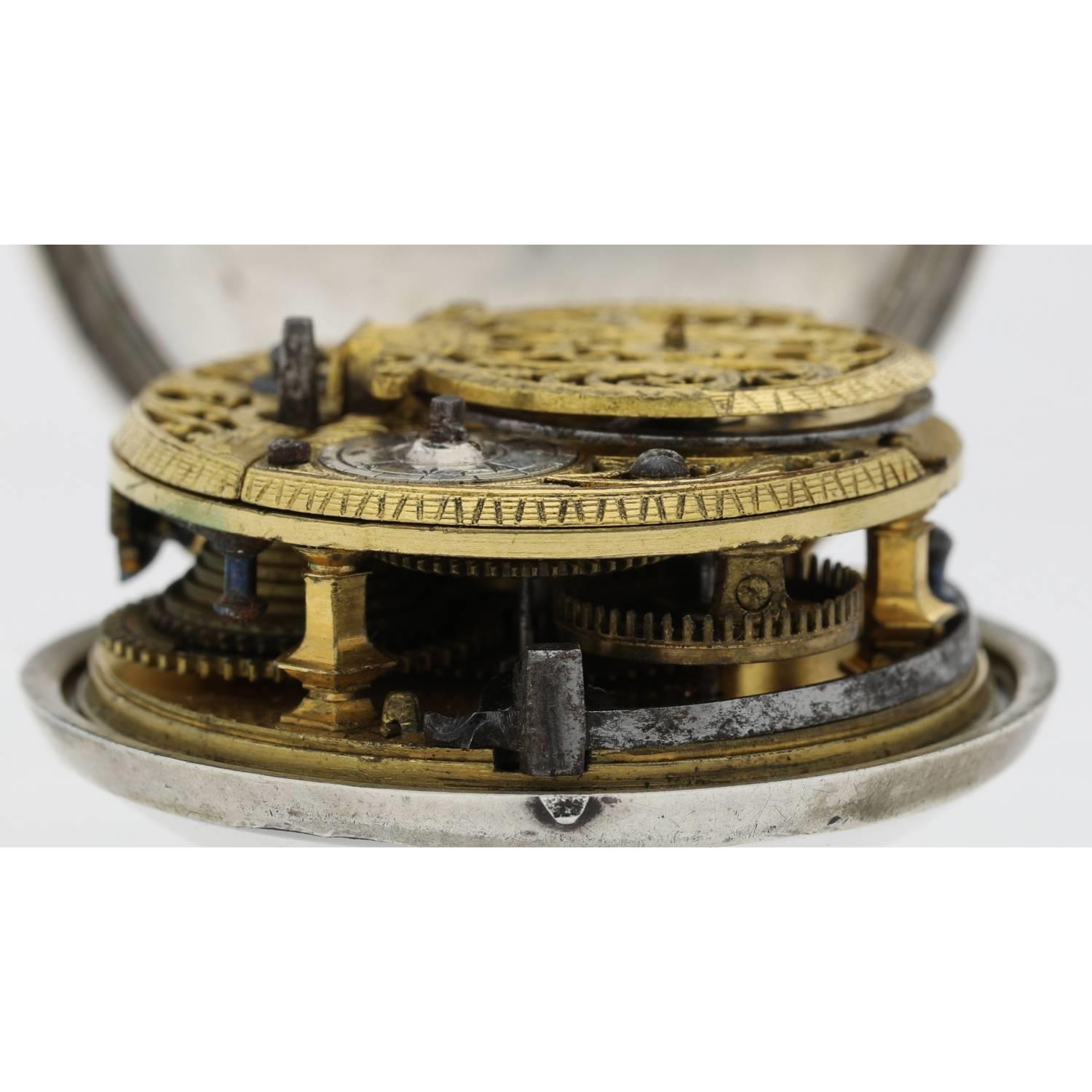 George Prior, London - English 18th century silver repoussé pair cased verge pocket watch for the - Image 6 of 11