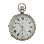 American Waltham silver lever pocket watch, circa 1906, serial no. 15371671, signed movement with