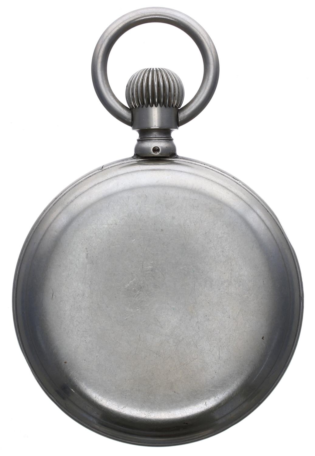 Longines Baume nickel cased Goliath pocket watch, the movement signed Longines Baume with plain - Image 4 of 7