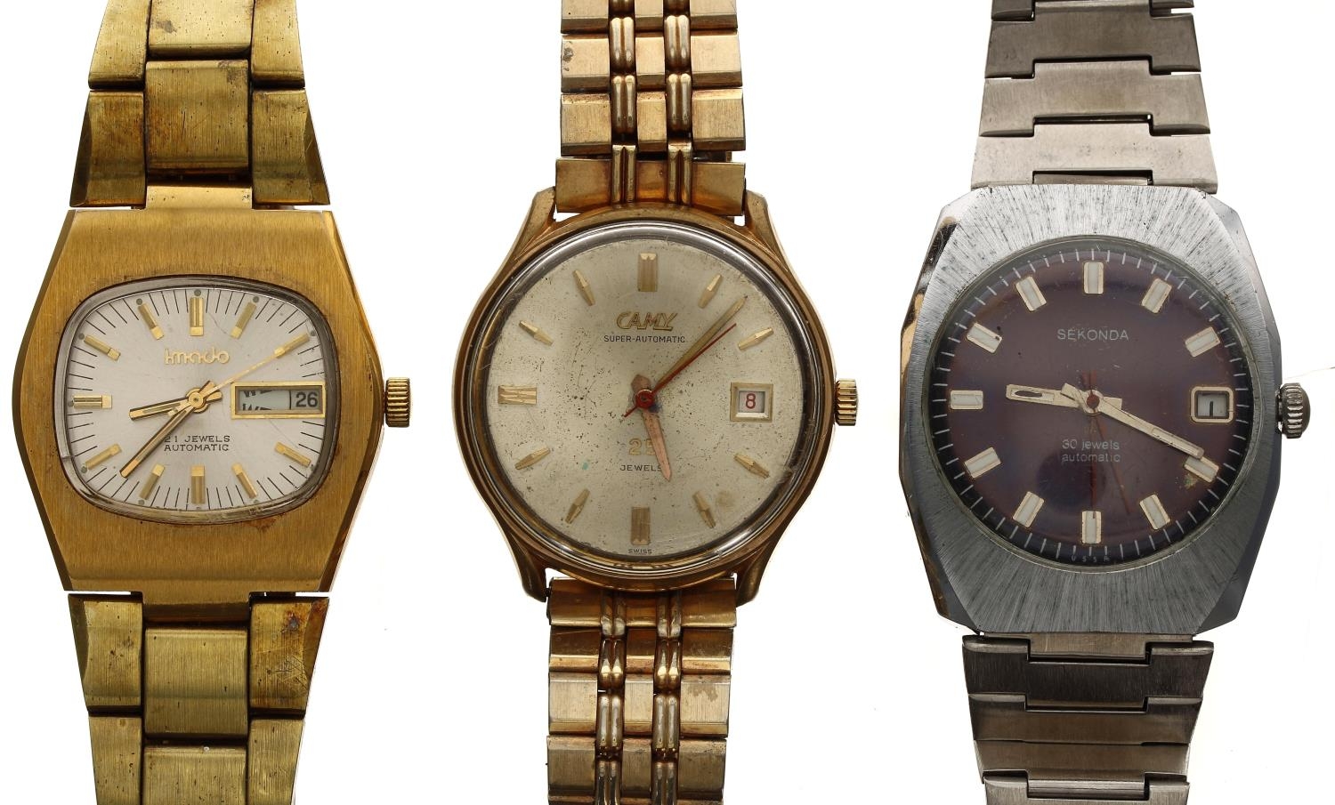 Three automatic gentleman's wristwatches to include Sekonda, Camy and Imada (3)
