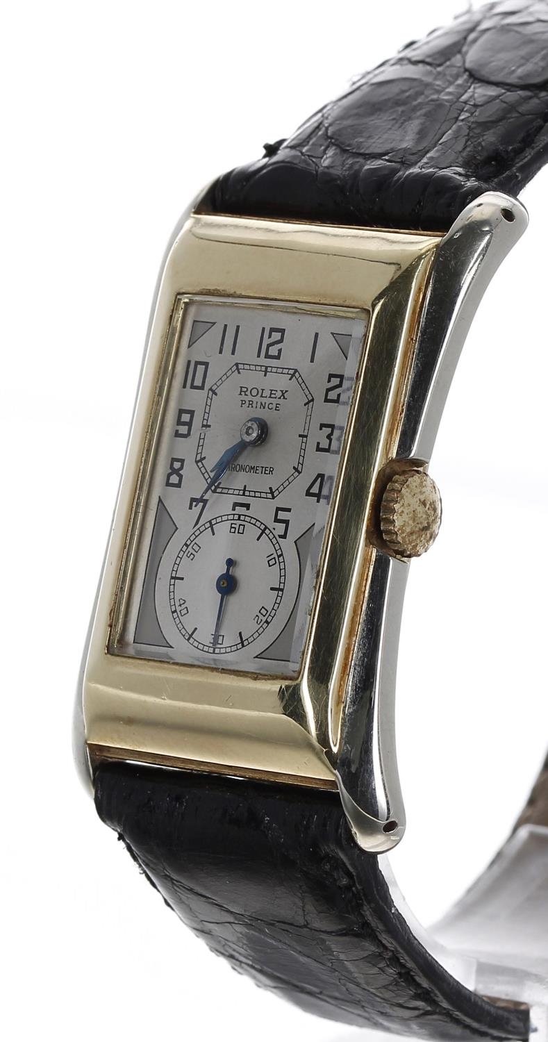 Rare Rolex Prince Brancard Chronometer 14ct bicolour gentleman's wristwatch, reference no. 971U, - Image 2 of 7
