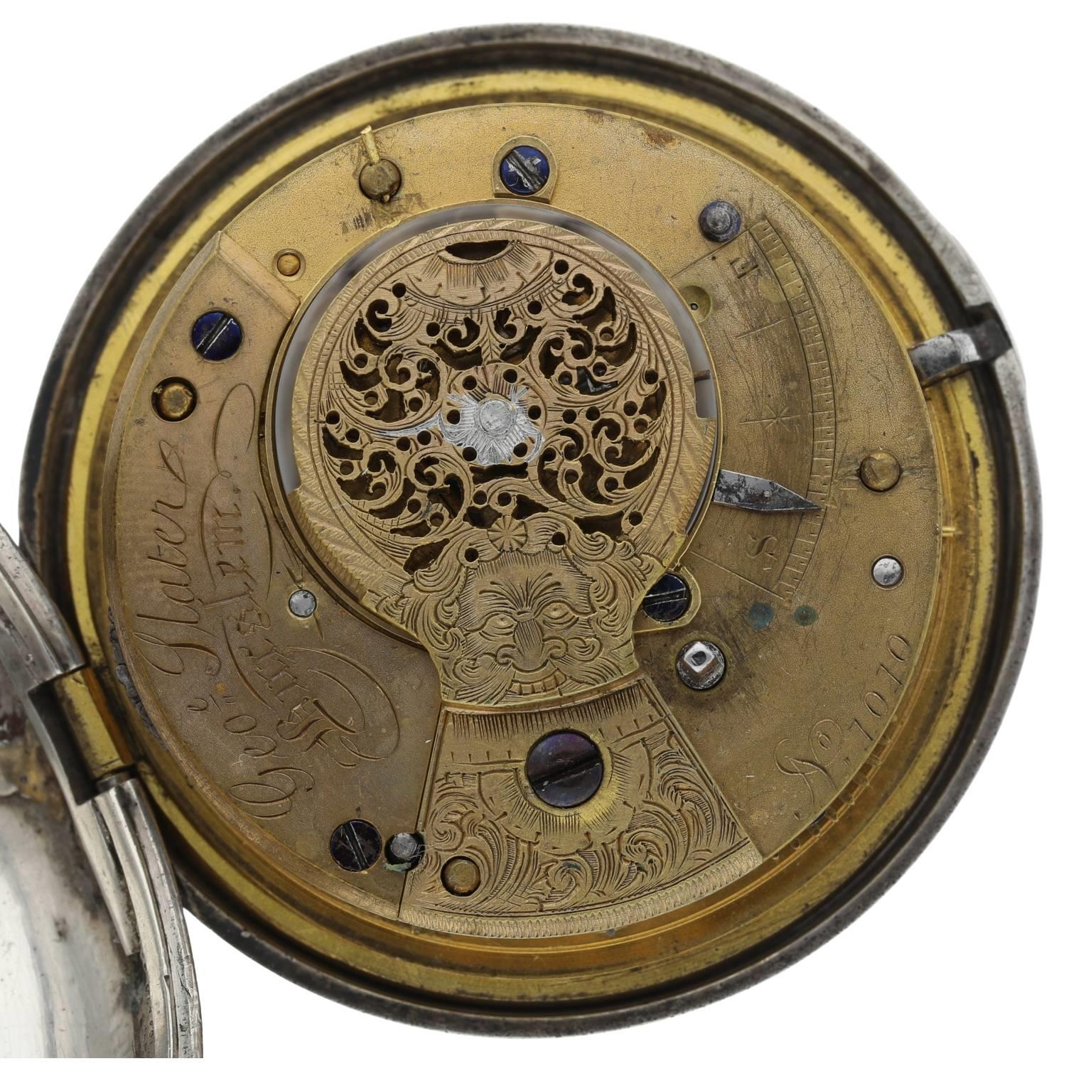 George Slater, Burslem - Victorian silver verge pocket watch, Birmingham 1847, signed fusee - Image 2 of 3
