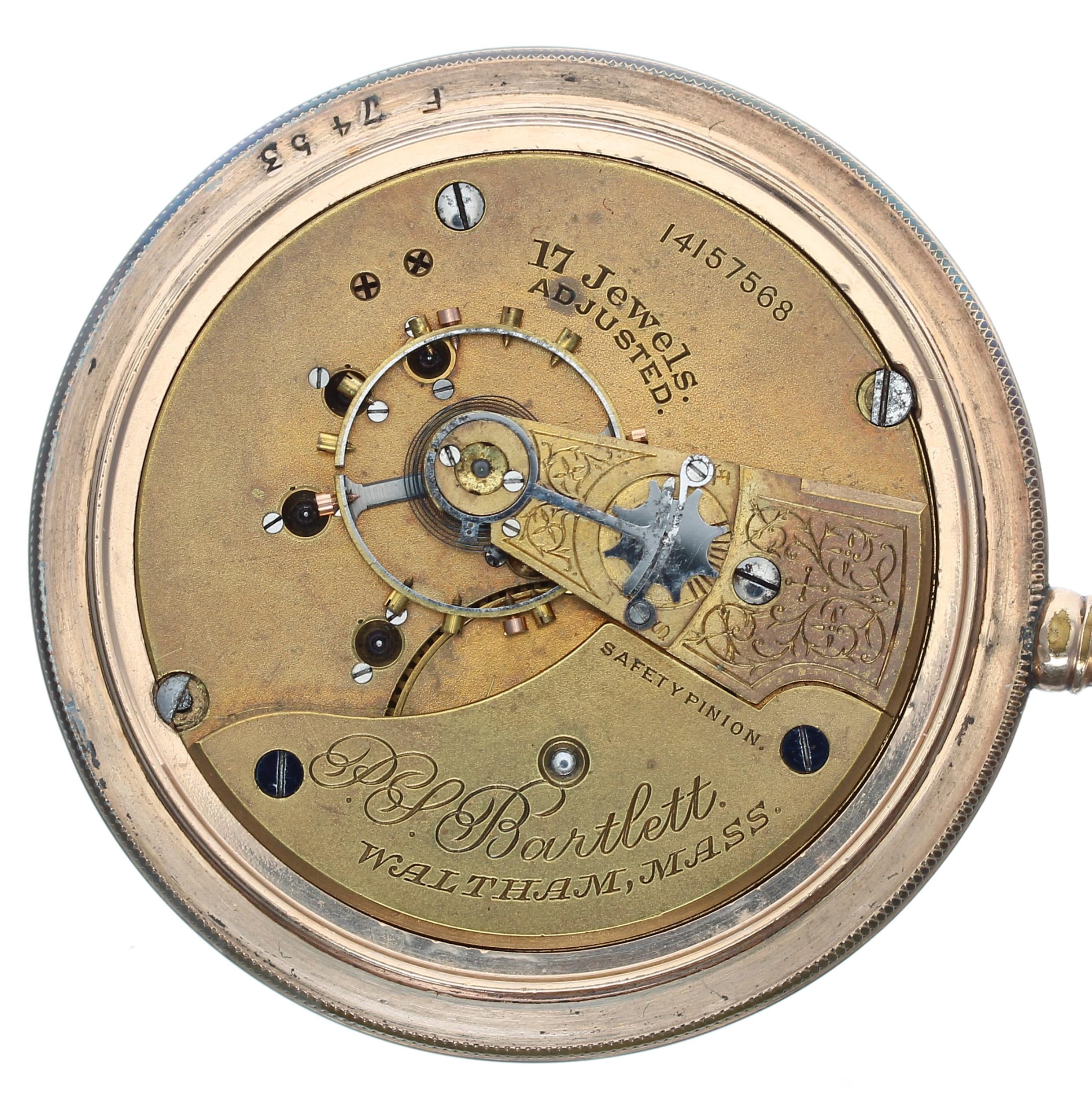 American Waltham 'P.S. Bartlett' gold plated lever pocket watch, circa 1904, signed 17 jewel - Image 3 of 4