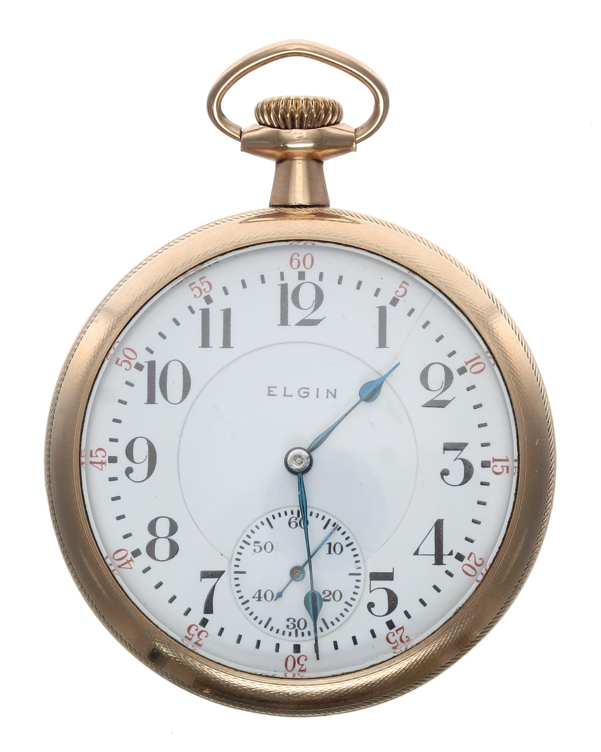 Elgin National Watch Co. 'B.W. Raymond' gold plated lever set pocket watch, circa 1910, signed 19 - Bild 2 aus 4