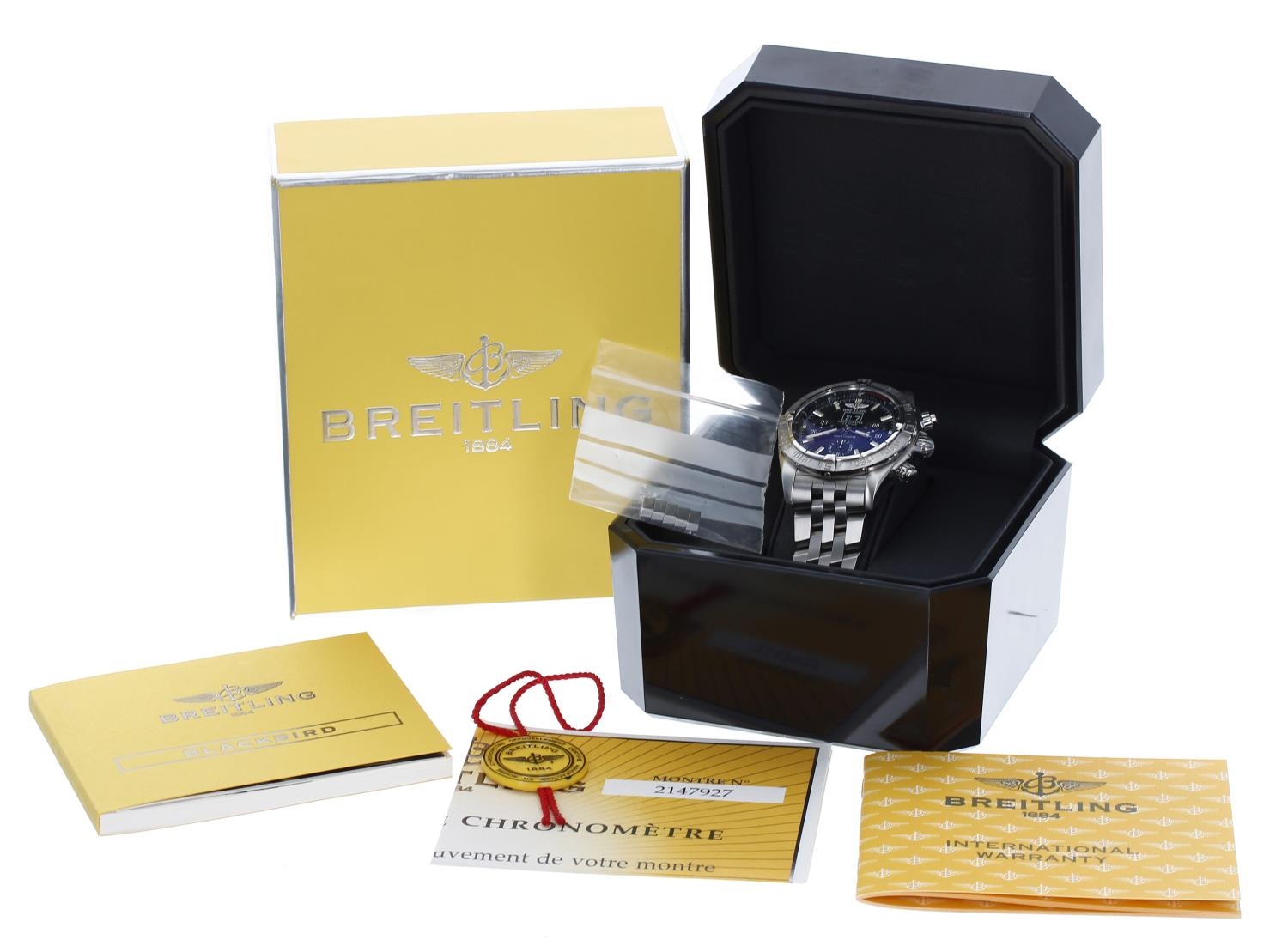 Breitling Blackbird Chronograph Chronometre automatic stainless steel gentleman's wristwatch, - Image 3 of 4