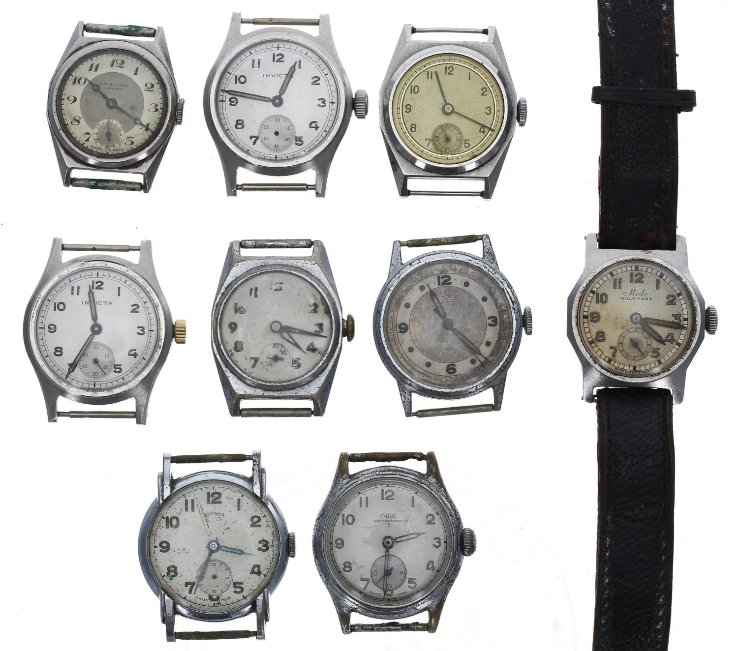 Quantity of gentleman's mid-size wristwatches principally for repair to include two Invicta Eska,