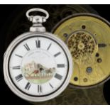 William Revill, Dick-Hill - early Victorian silver pair cased verge pocket watch, Birmingham 1839,