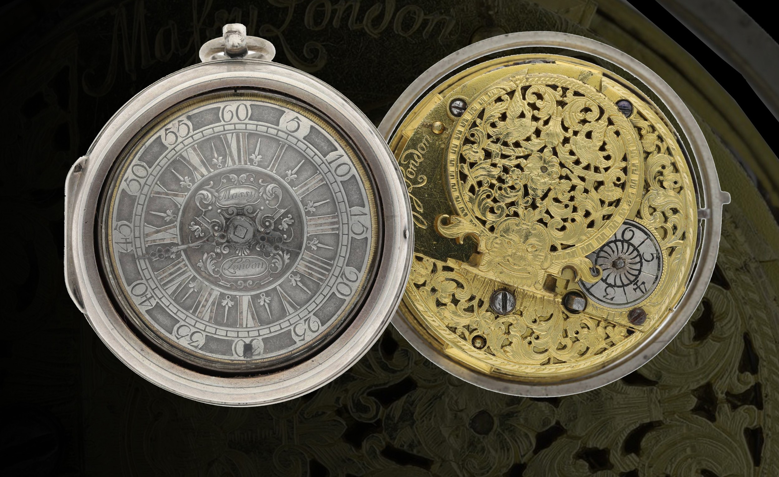 Massy, London - English early 18th century silver pair cased verge pocket watch, circa 1705,