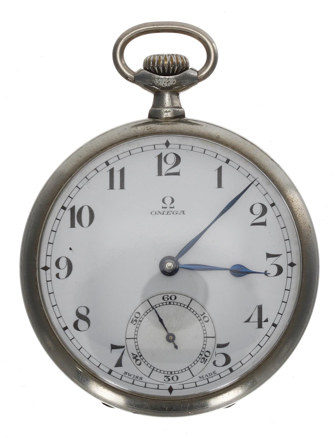 Omega - nickel cased lever pocket watch, case no. 6905179, serial no. 7671xxx, circa 1930's, - Image 2 of 4
