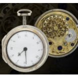 H. Richards, London - English 18th century silver pair cased verge pocket watch, London 1763, signed