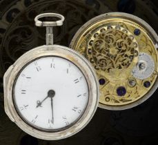 H. Richards, London - English 18th century silver pair cased verge pocket watch, London 1763, signed