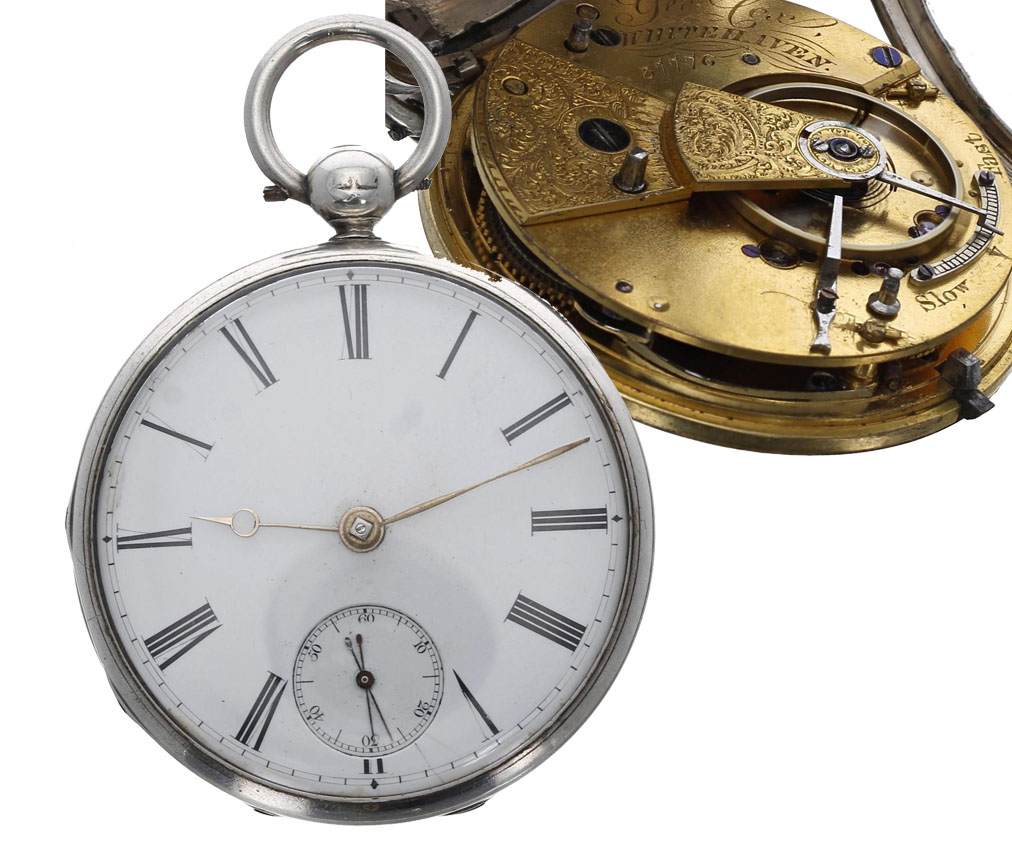 George Cox, Whitehaven - early Victorian silver fusee lever pocket watch, London 1845, signed