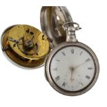 Coward & Smith, Cornhill, London - George III silver fusee rack lever pair cased pocket watch,